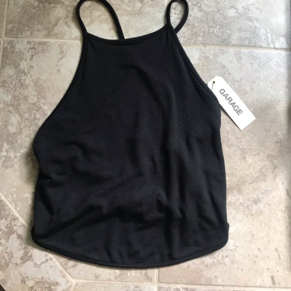 Garage Strappy Back Halter Crop Top